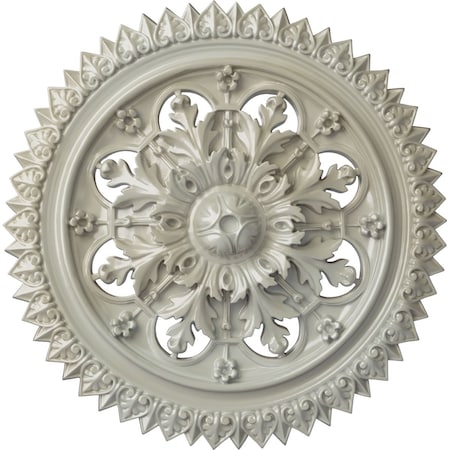 Ekena Millwork York Ceiling Medallion (Fits Canopies up to 3 5/8"), Hand-Painted Flash Blue, 21 5/8"OD x 2 1/2"P CM21YOFBS